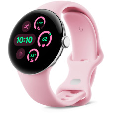 Смарт-годинник Google Pixel Watch 3 41mm LTE Polished Silver Aluminum Case with Rose Quartz Active Band