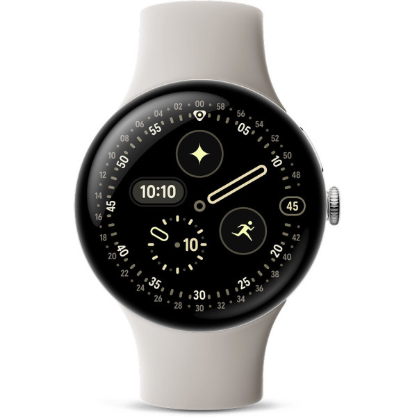 Смарт-годинник Google Pixel Watch 4 45mm Polished Silver Aluminium Case with Porcelain Active Band